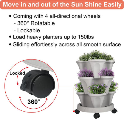 Vertical Planter 3 Tier Stackable Planters Garden Planters Strawberry Herb Flower and Vegetable