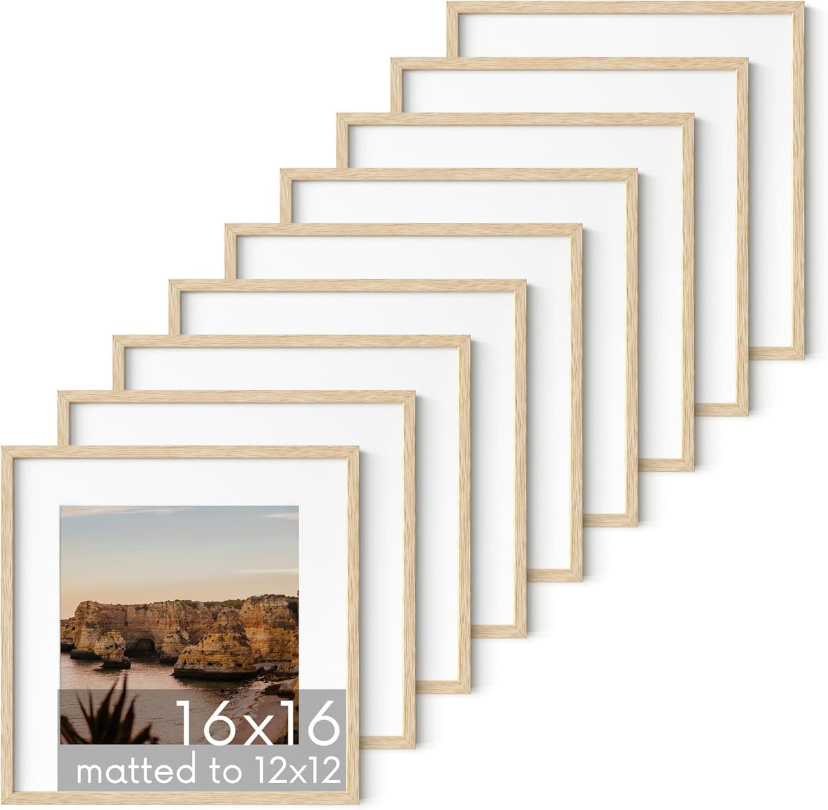HAUS AND HUES Square Frames 16x16 Set of 9 - Picture Gallery Wall Frame Set, 16x16 Frames for