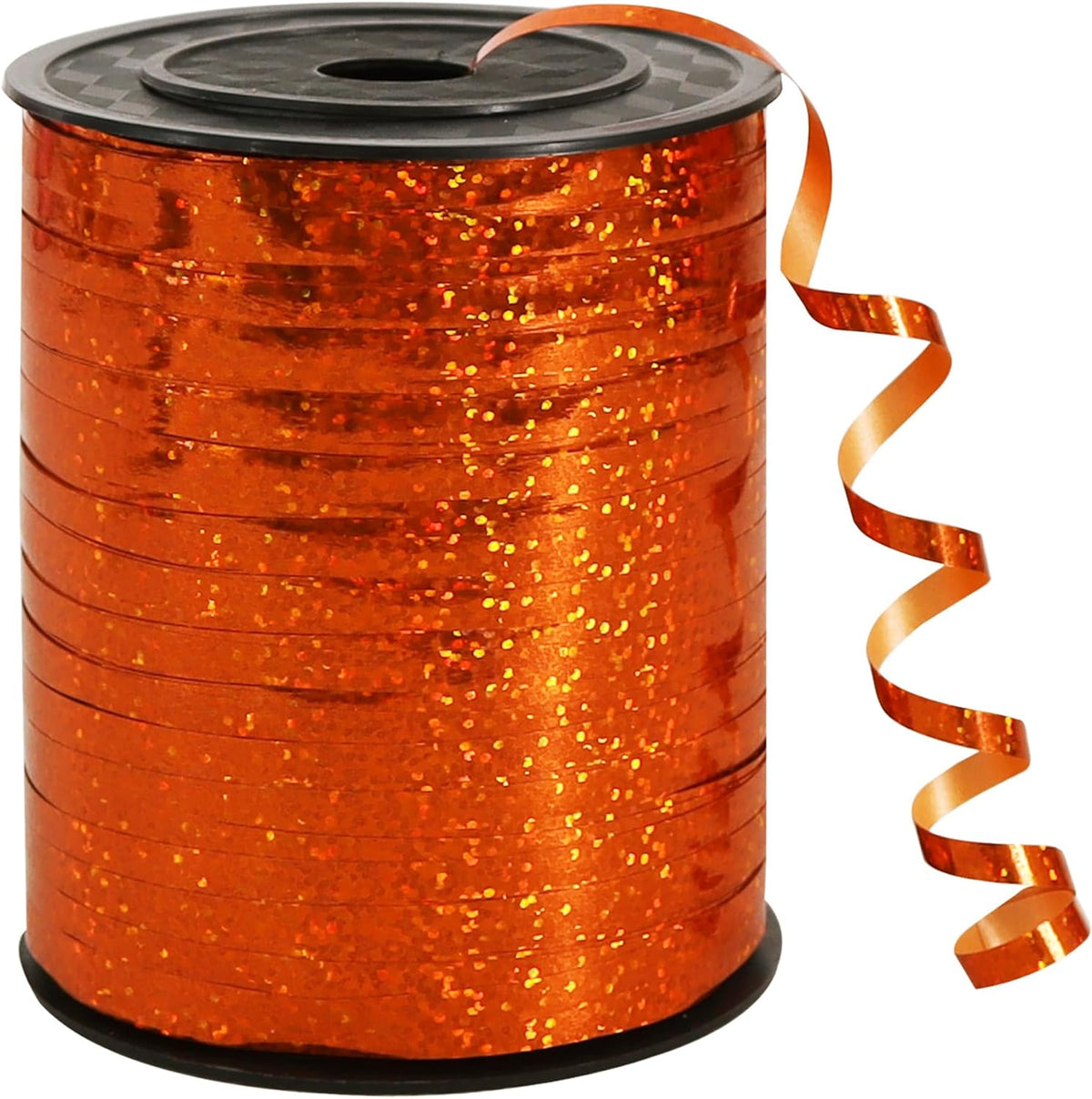 BEISHIDA 500 Yards Orange Ribbon Crimped Curling, Balloon String Shiny Metallic Roll for Gift