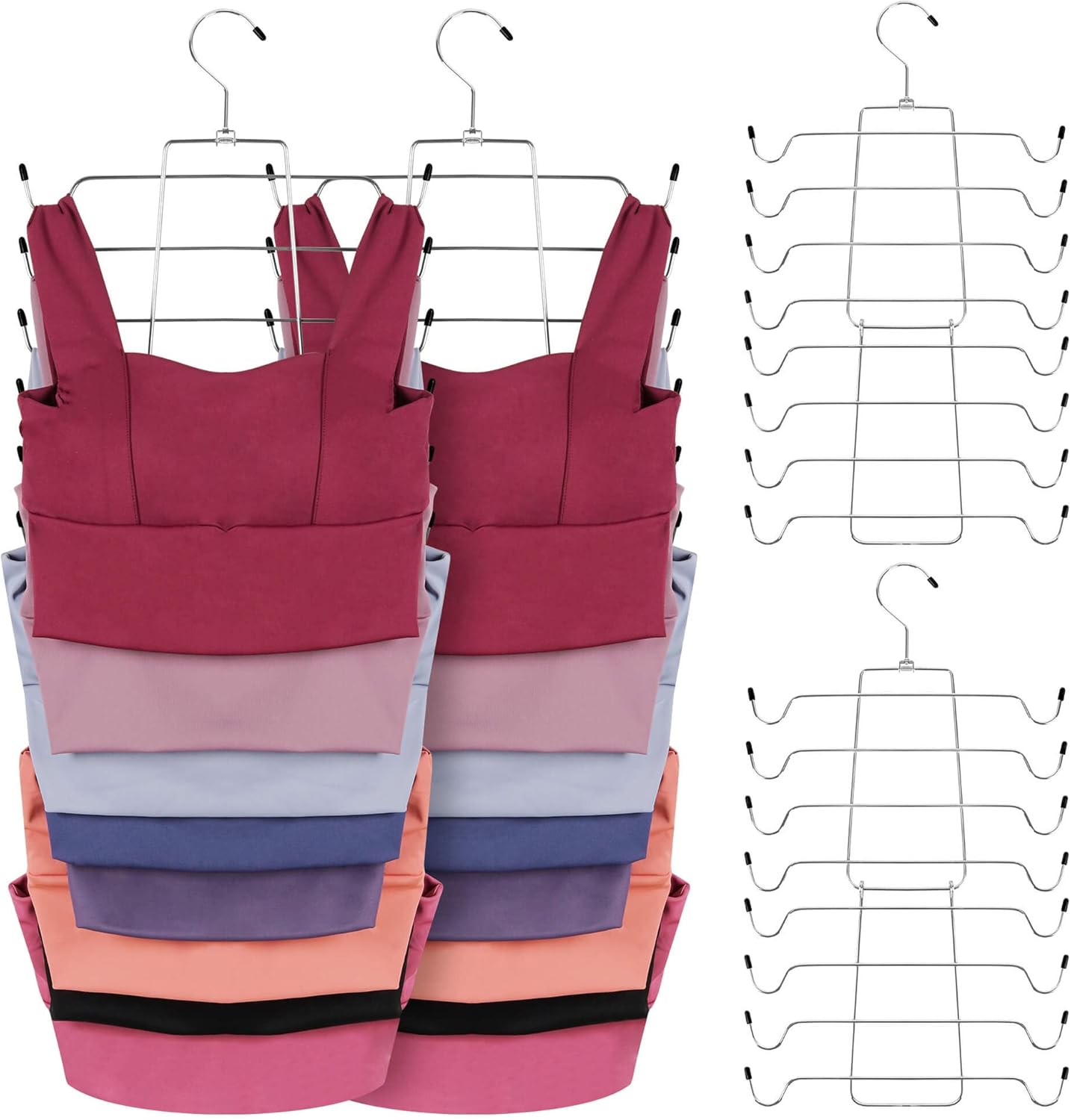 ZEDODIER 6 Pack Tank Top Hanger, Space Saving Bra Hangers, Non-Slip Hanging Sport Bras Holder