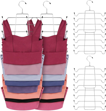 ZEDODIER 6 Pack Tank Top Hanger, Space Saving Bra Hangers, Non-Slip Hanging Sport Bras Holder
