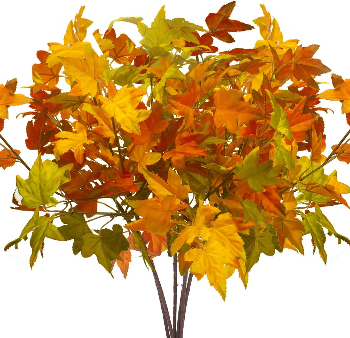 6Pcs Artificial Maple Leaves Branches Fake Fall Maple Shrubs for Thanksgiving Christmas Festival