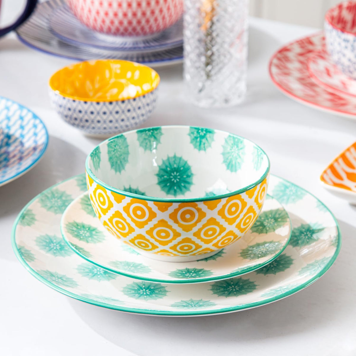 Ceramic Dessert Bowls Set - 11 Oz Porcelain Ice Cream Bowl for kitchen - 4.7 Inch Small Cereal Bowl