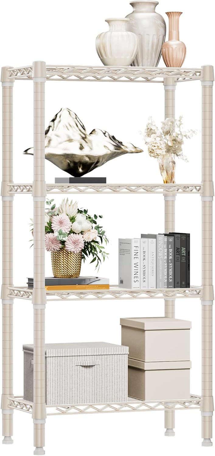 1000 lbs 4-Shelf Standing Storage Shelves Heavy Duty Metal Shelving Unit Adjustable Wire Rack for
