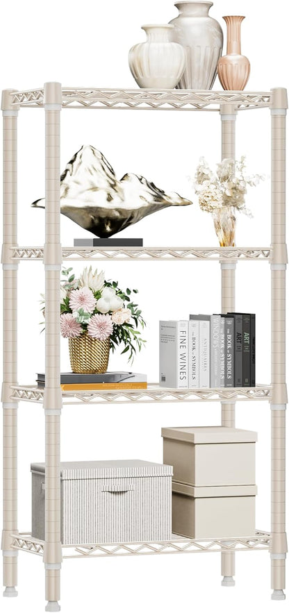 1000 lbs 4-Shelf Standing Storage Shelves Heavy Duty Metal Shelving Unit Adjustable Wire Rack for