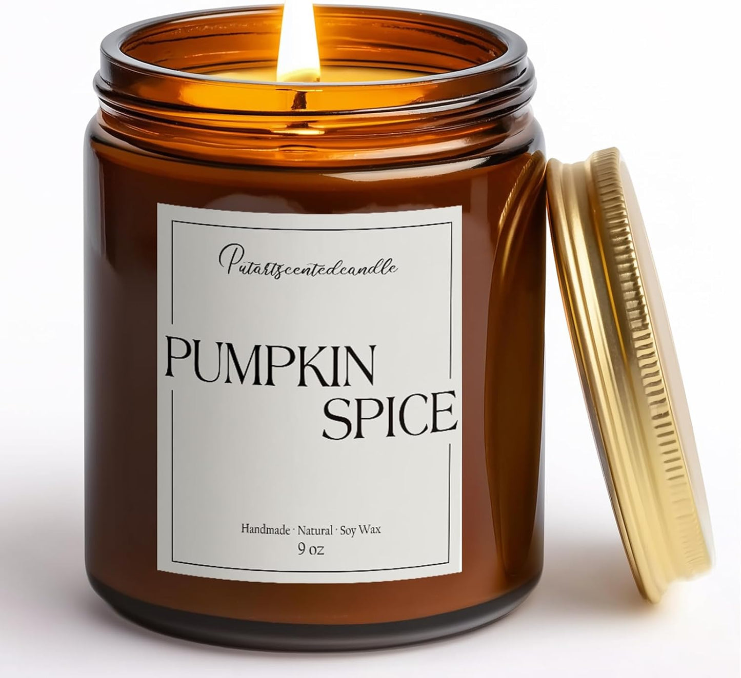 Pumpkin Spice Scented Candles for Home, Natural Soy Wax Aromatherapy Non Toxic Pumpkin Fall Candle