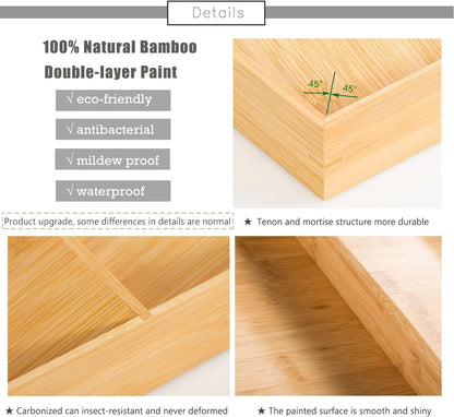 3-Tier Bamboo Drawer Spice Rack Wooden Kitchen Cabinet Spice Organizer Spice Jar Holder