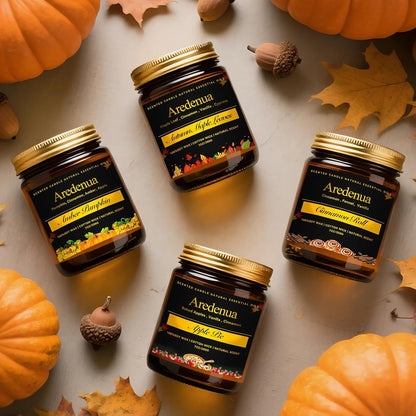 Amber Pumpkin Candle | Fall Pumpkin Candles - Scented Candle for Autumn, 7oz Soy Candles for Home