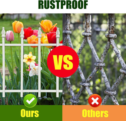 Metal Decorative Garden Fence 22" Wide x 18" High (5 Panels, Total Length 9.17 feet), Metal Border