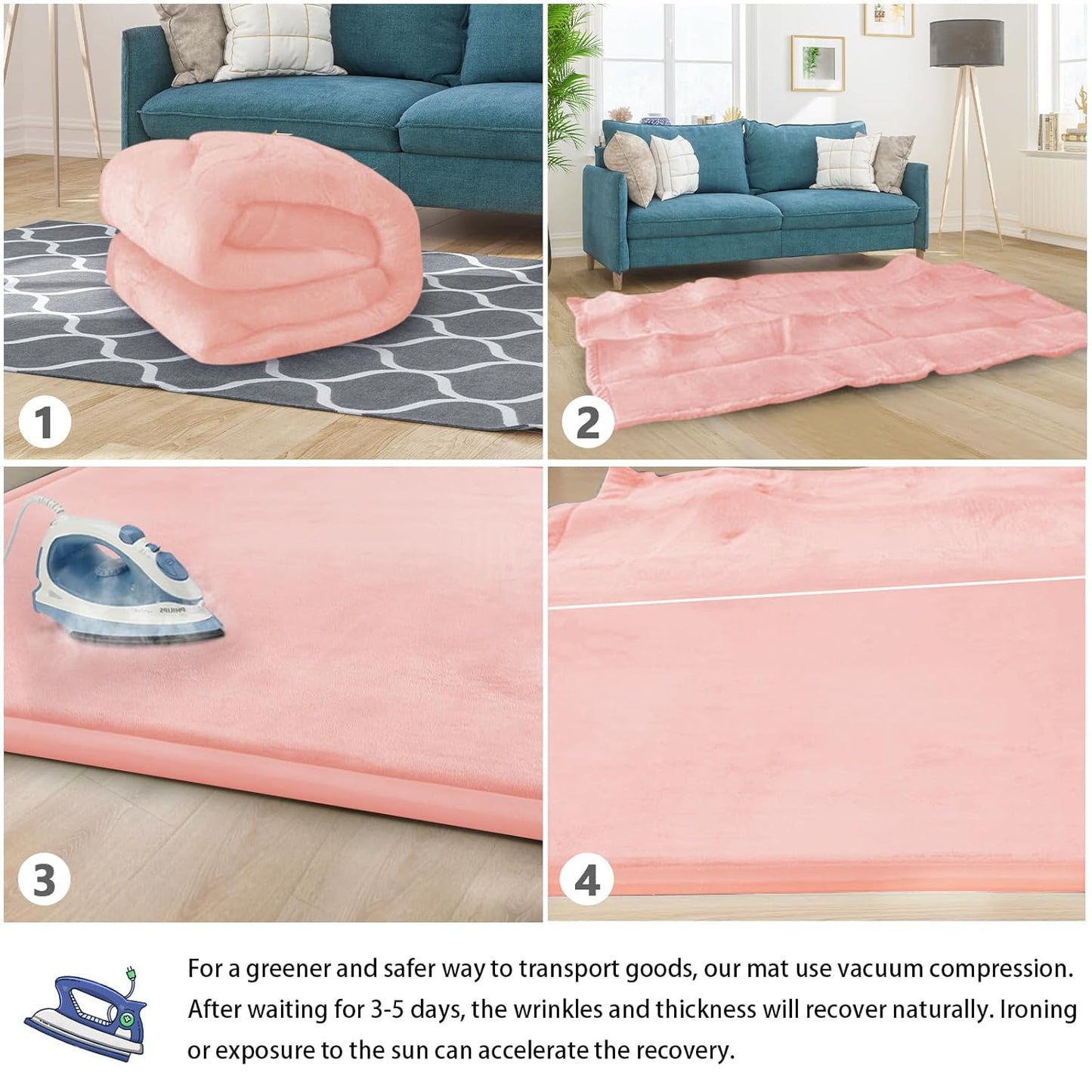 Baby Play Mat for Floor Tummy Time Mat Nursery Rug Muscle Area Rug Playroom Tatami 79"x118" Memory