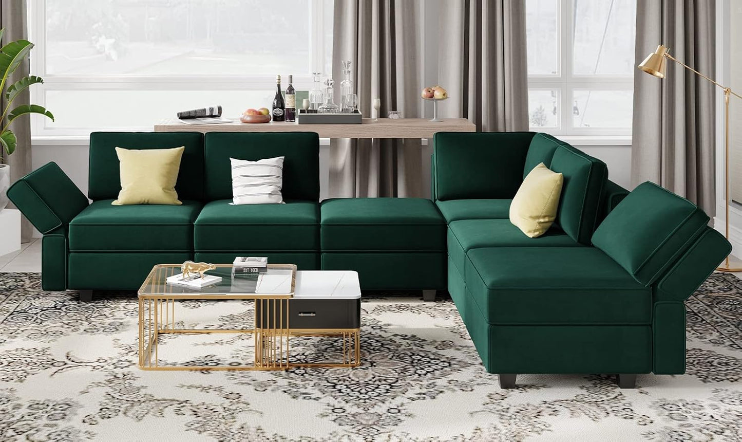 Belffin Modular Sofa Middle Module with Storage for Modular Sectional Sofa Couch Velvet Accent