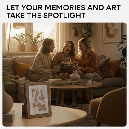 Homeforia 4x6 Picture Frame Wood, High End Natural Oak 4x6 Light Wooden Frames with Mat 3x5 for
