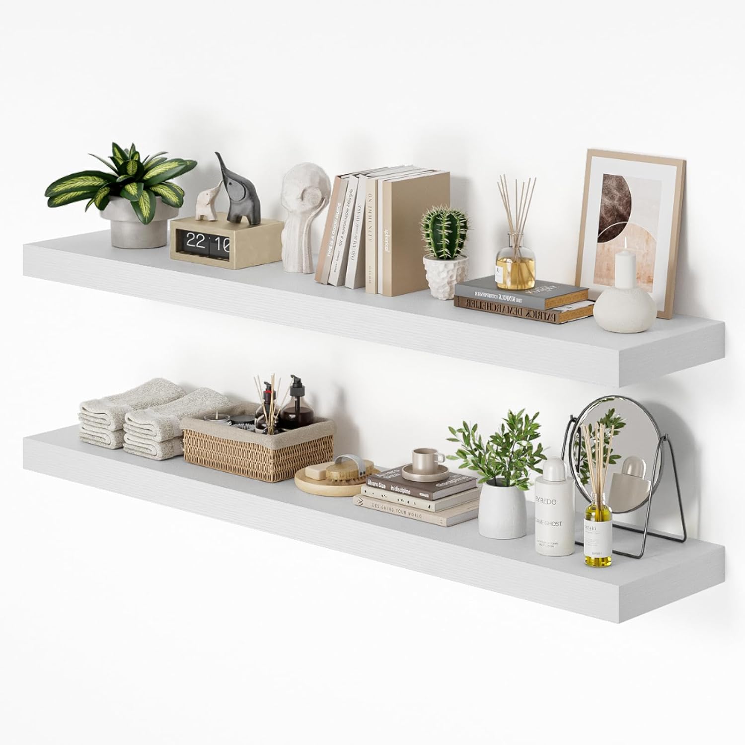 Heimlove 55 x 12 inch Extra Long Floating Shelves for Wall, 12 Inch Deep Floating Shelves, Large