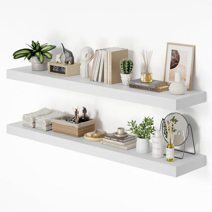 Heimlove 55 x 12 inch Extra Long Floating Shelves for Wall, 12 Inch Deep Floating Shelves, Large