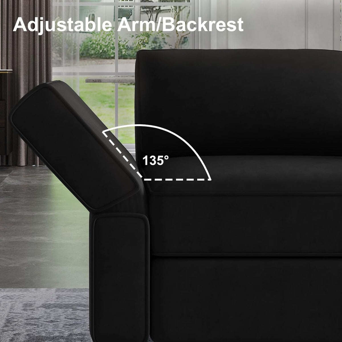 Belffin Modular Sofa Armrest Backrest Module for Modular Sectional Sofa Couch Side Armrest