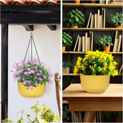 Hanging Planters 9/10/11 Inch for Indoor Plants, 3 Pack Plant Hanger Outdoor with Drainage Holes