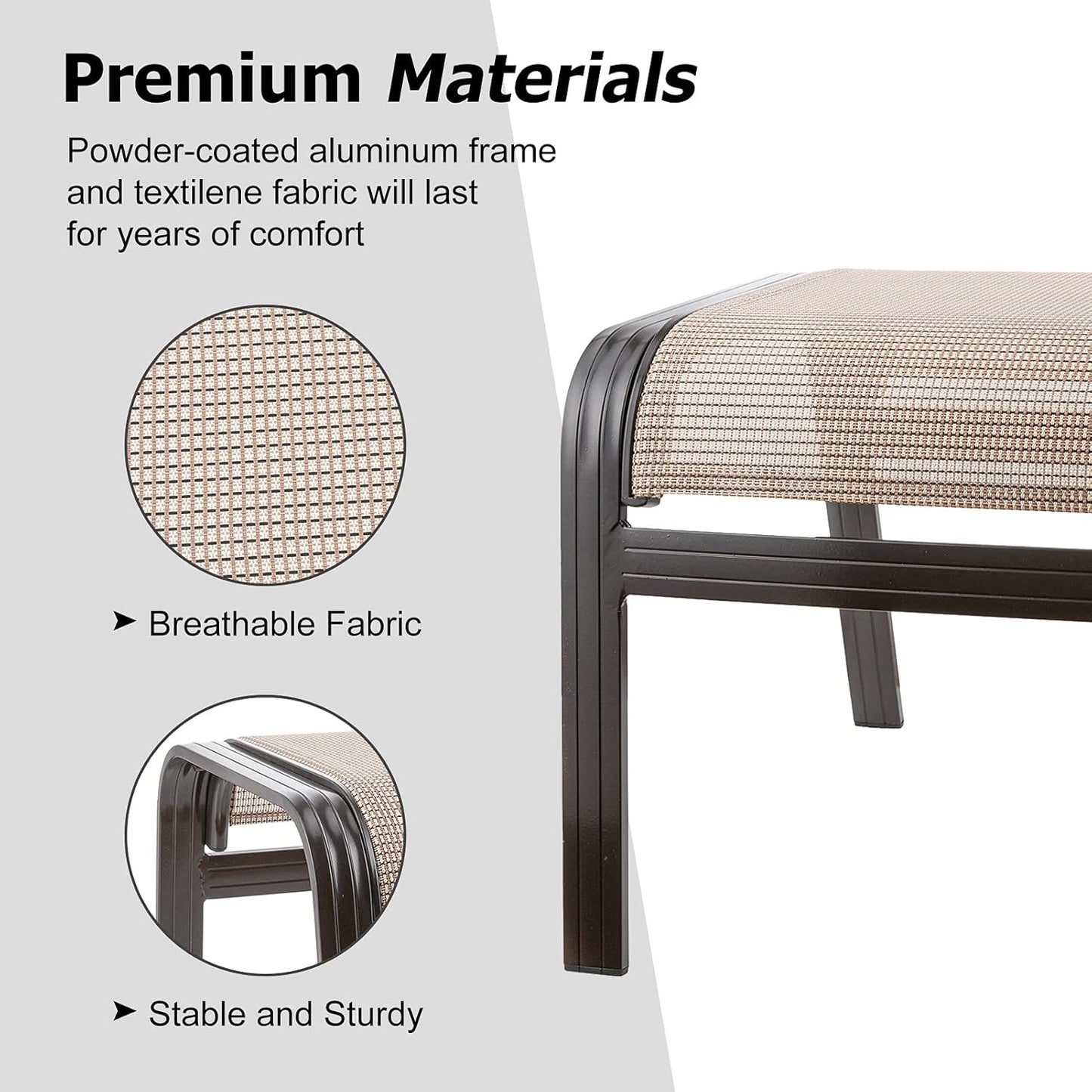 Outdoor Patio Footstools Aluminum Outdoor Ottomans Footrest Small Seating Wicker Furniture Patio
