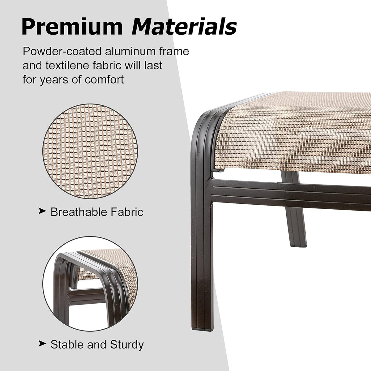 Outdoor Patio Footstools Aluminum Outdoor Ottomans Footrest Small Seating Wicker Furniture Patio