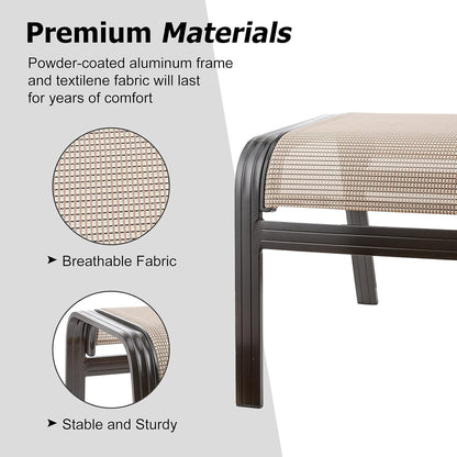 Outdoor Patio Footstools Aluminum Outdoor Ottomans Footrest Small Seating Wicker Furniture Patio