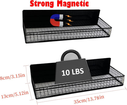 Bruda 2 Pack Large Magnetic Shelves Spice Rack Organizer for Washing Machine, Fridge, Refrigerator