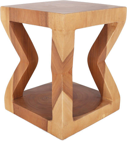 Rutledge & King Wooden End Table - Unique Wooden Side Table - Mid Century Side Table - Saur Wood