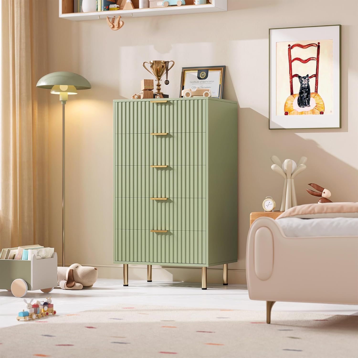 5 Drawer Dresser for Bedroom, 47.2" Tall Modern Chest of Drawers with Deep Drawers and Wide Top