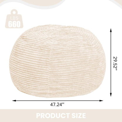 Large Bean Bag Chair, 5FT Giant Beanbag Chairs with Memory Foam Filled, Bean Bag Chairs for Adults