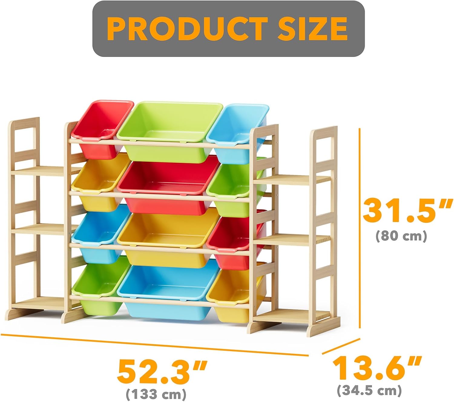 SpaceAid Toy Storage Organizer with 6 Shelves and 12 Bins, Toy Organizers Storage Bookshelf, Kids