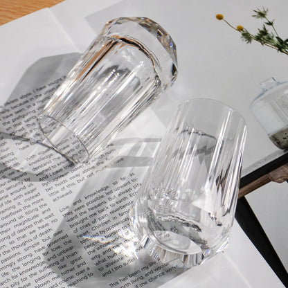 KAMMAK Crystal Whiskey Glasses Set of 2, Handcrafted Shot Glasses Stemless, 3.38oz Hand Blown White