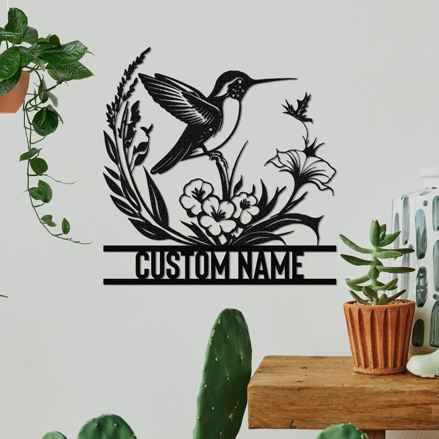 Personalized Metal Signs | Bird Metal Wall Art | Metal Name Sign Birds Welcome Plaque | Custom