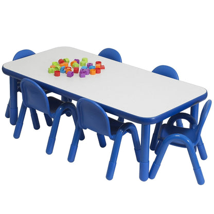Children’s Factory Baseline Preschool 60" x 30" Rectangular Table & Chair Set - Solid Blue