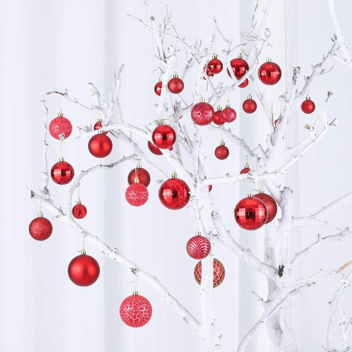 LANGXUN 36pcs Red Christmas Tree Decorations Balls, Bolas De Navidad, 2025 Christmas Decor, Indoor