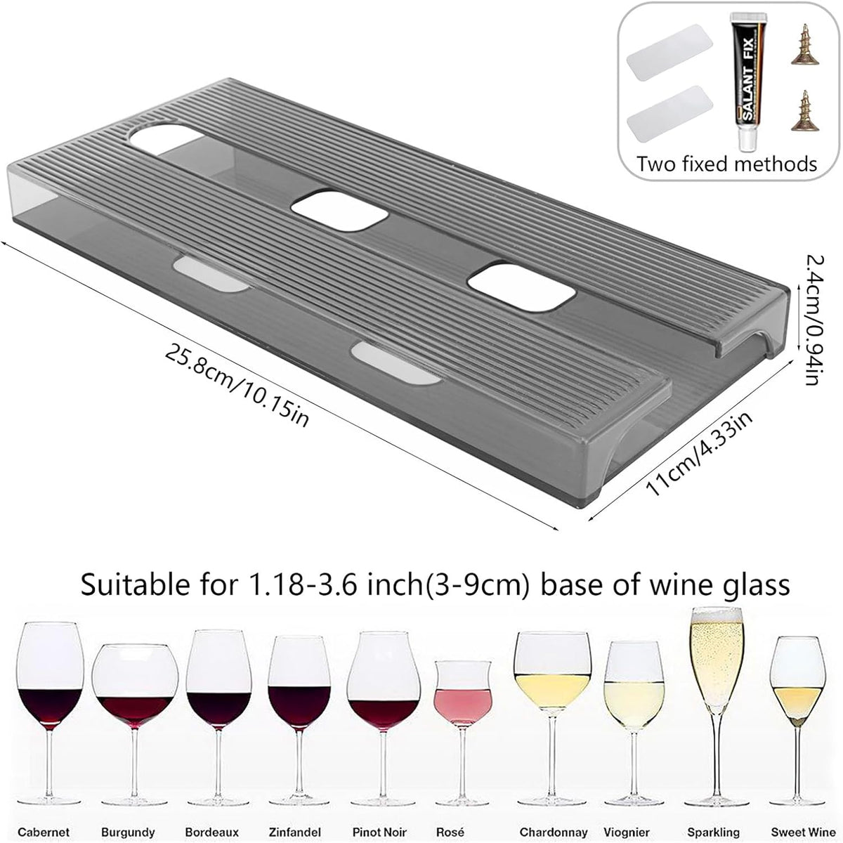 4 Pcs Wine Glass Holder Under Cabinet,Plastic Stemware Rack Punch-free Hanger Under Counter for