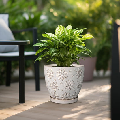 10 Inch Ceramic Planter Pot Large Plant Pot for Indoor Plants Outdoor Round Flower Pot with