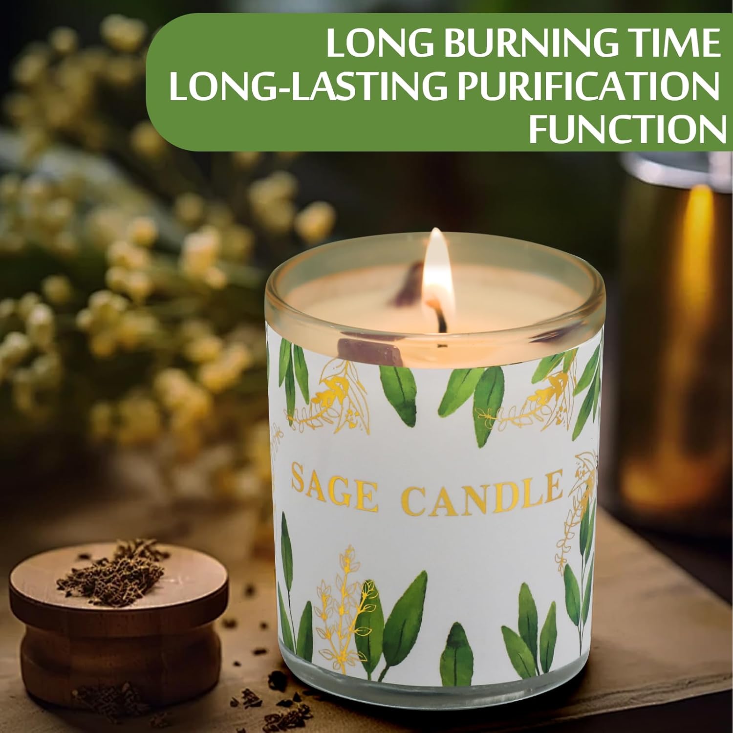 Candles, 6 Pack Sage Candle for Cleansing House Negative Energy, Scented Candles Gifts Set for