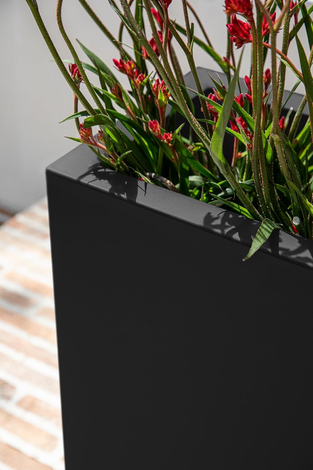 Veradek Block Series Span Plastic Planter - Tall Rectangular Planter for Indoor or Outdoor