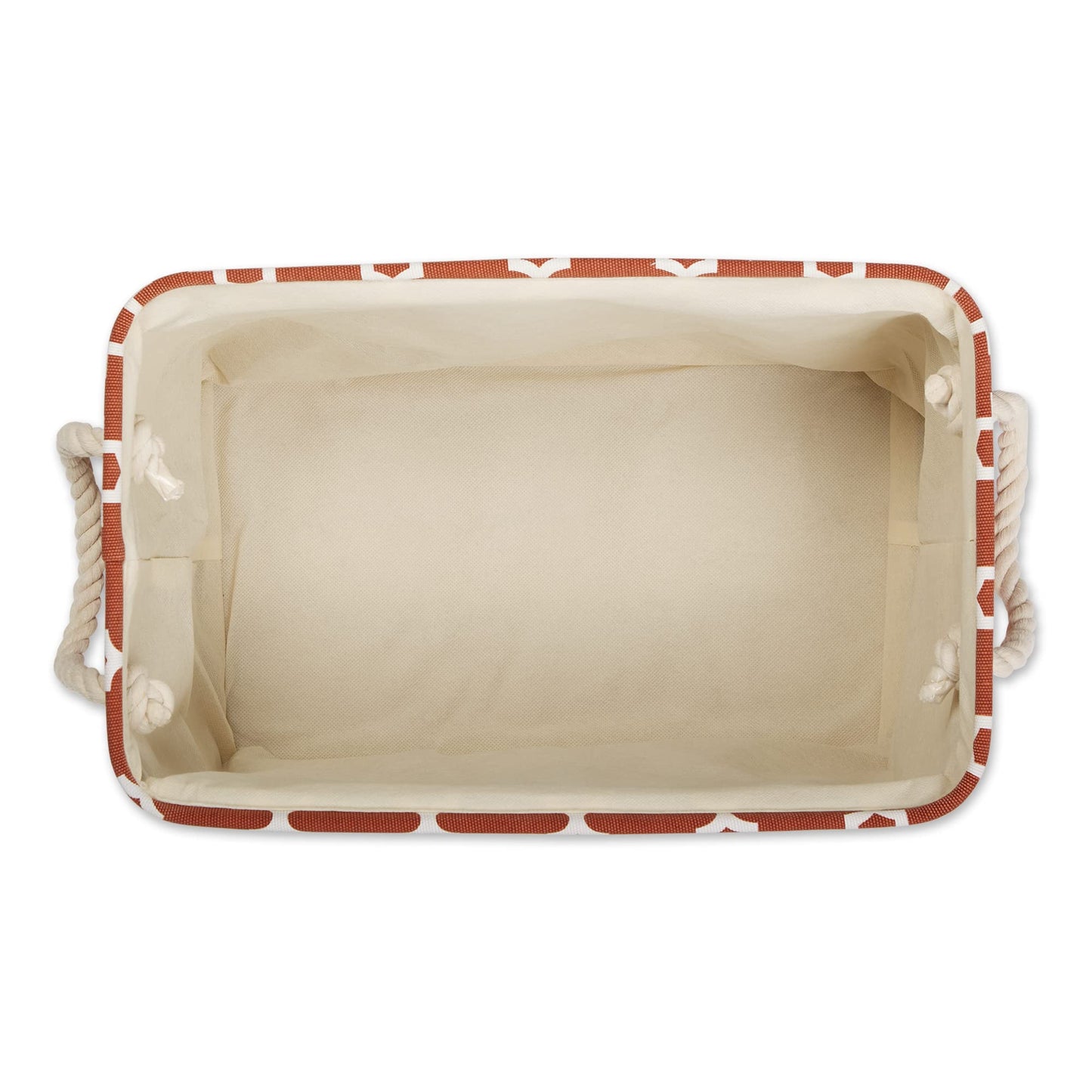 DII Polyester Container with Handles, Lattice Storage Bin, Small, Cinnamon