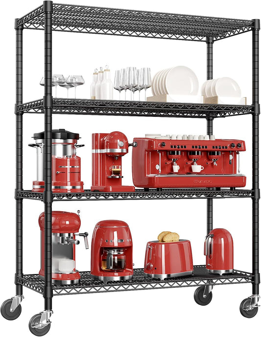 IZEUK Garage Shelving Wide Storage Shelves 4 Tier Metal Shelves 3200 LBS Heavy Duty Adjustable