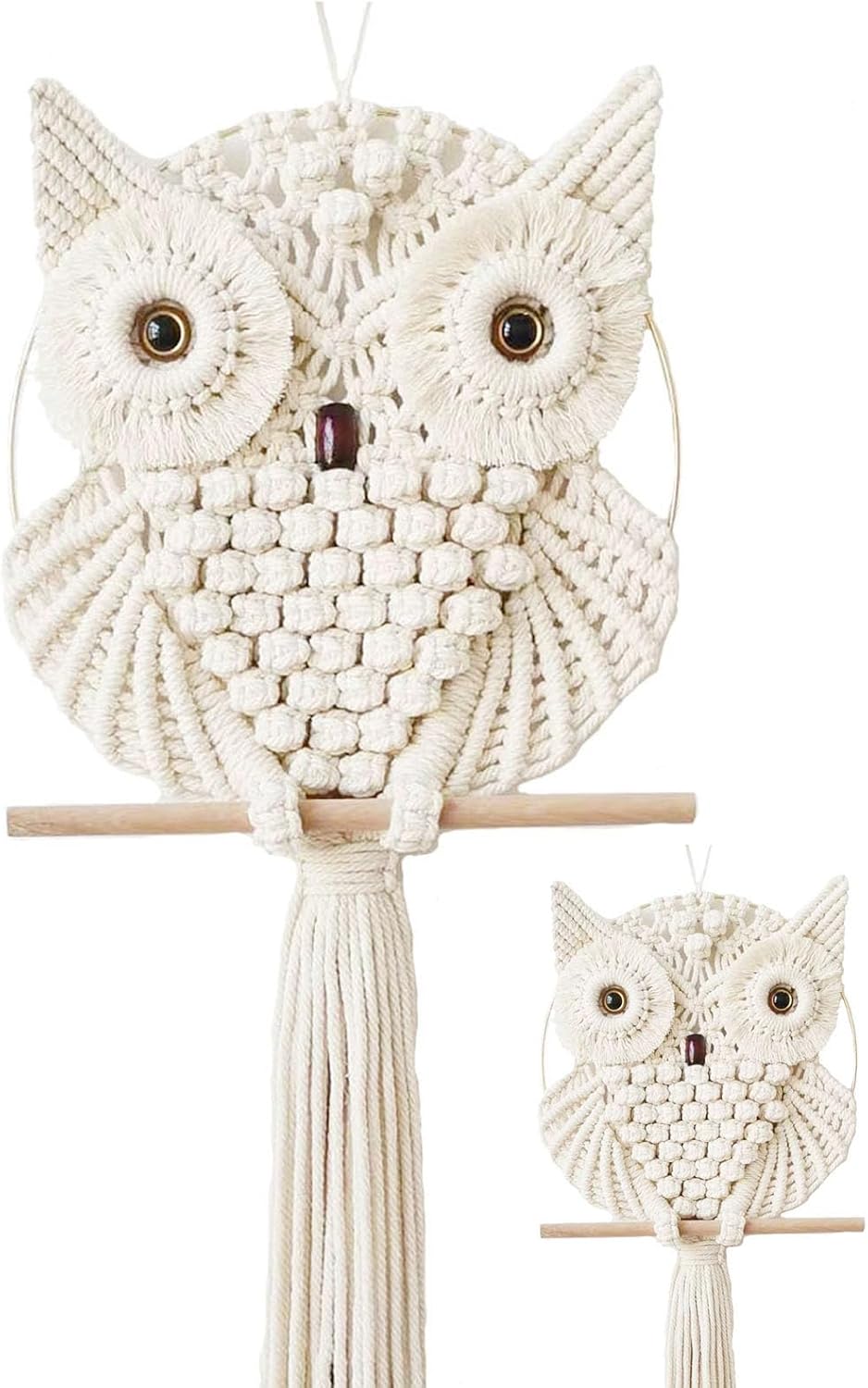 Achart Owl Macrame Wall Hanging-Hand Woven Boho Tapestry-Macrame Wall Decor -Owl Decor for Bedroom