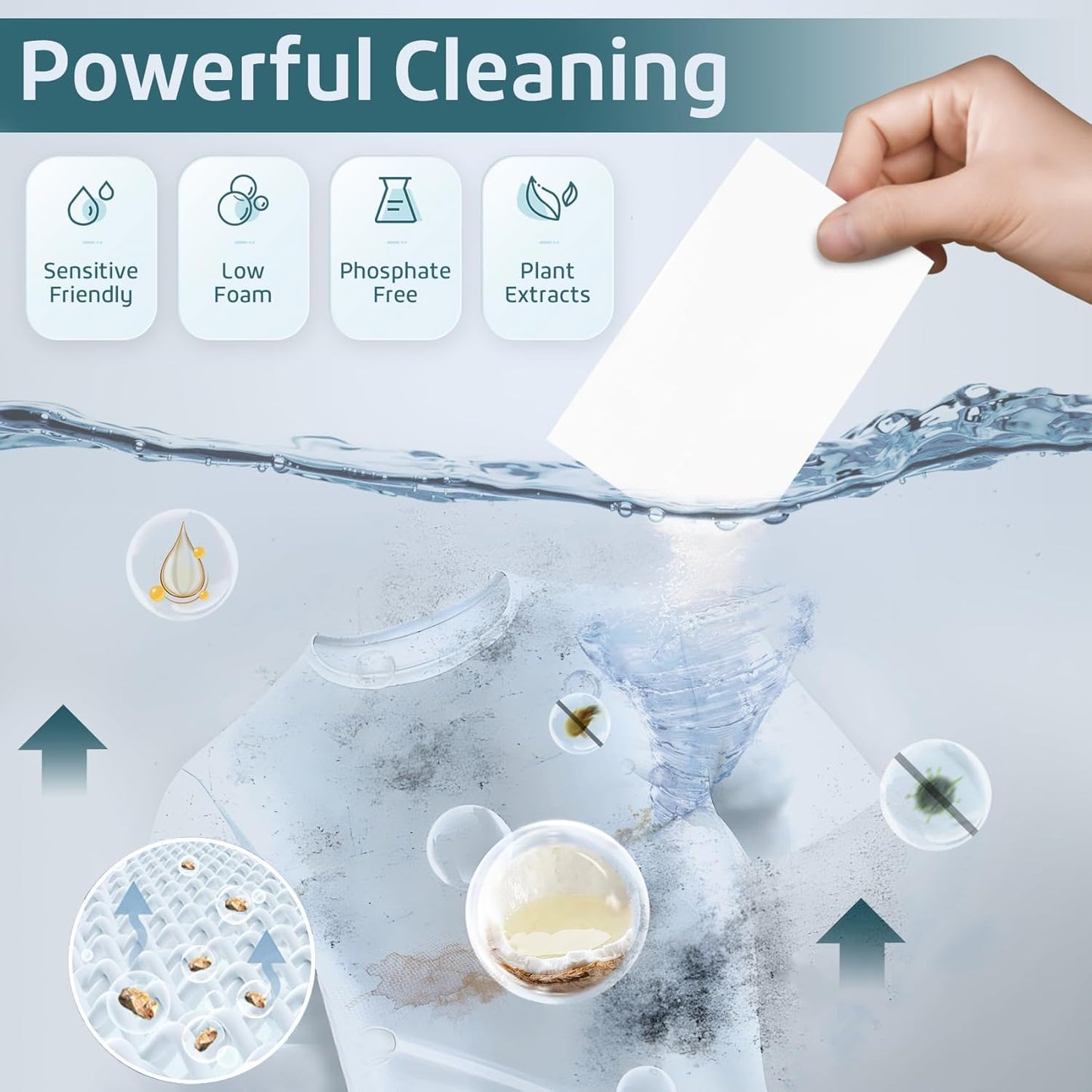 Poesie Laundry Detergent Sheets Fresh Linen Scent 160 Sheets 80 Large Loads Plastic Free Fast