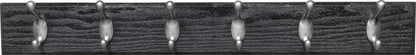 HIGH & MIGHTY 515757 Coat Rack 6 Hook Rail, Easy Tool-Free Dry Wall Installation, Holds up to