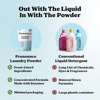 Pronounce Laundry Detergent Powder Alternative | Earth-Derived Ingredients, Eco-Friendly, Safer for