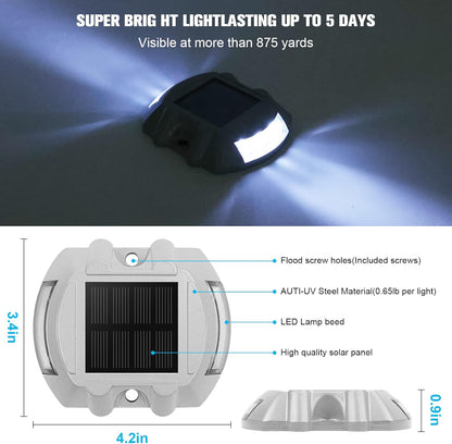 VOLISUN Solar Deck & Driveway Lights, 8-Pack Led IP67 Waterproof Outdoor Warning Step Lights for