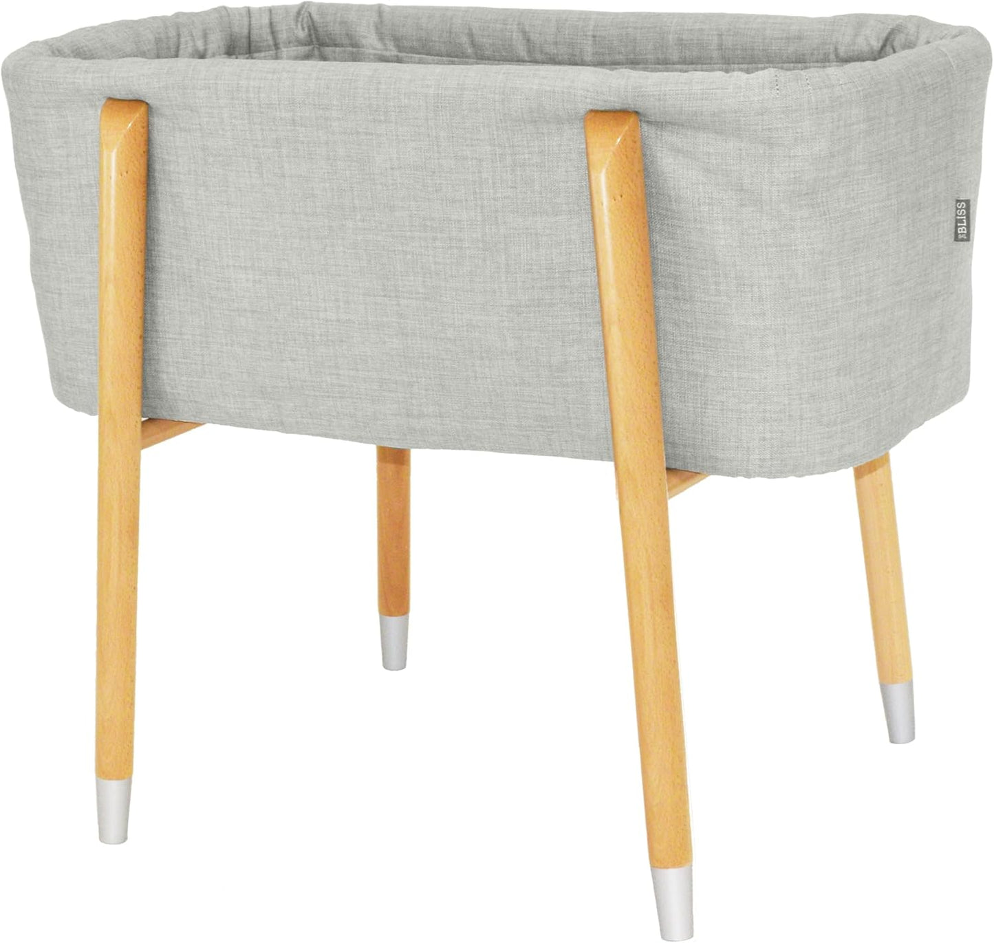 Sova Portable Baby Bassinet, Mid-Century Design with Extra Deep Walls for Newborns and Babies