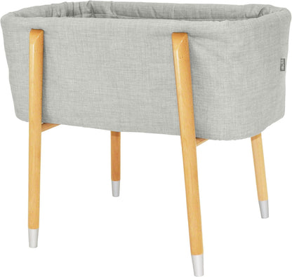 Sova Portable Baby Bassinet, Mid-Century Design with Extra Deep Walls for Newborns and Babies
