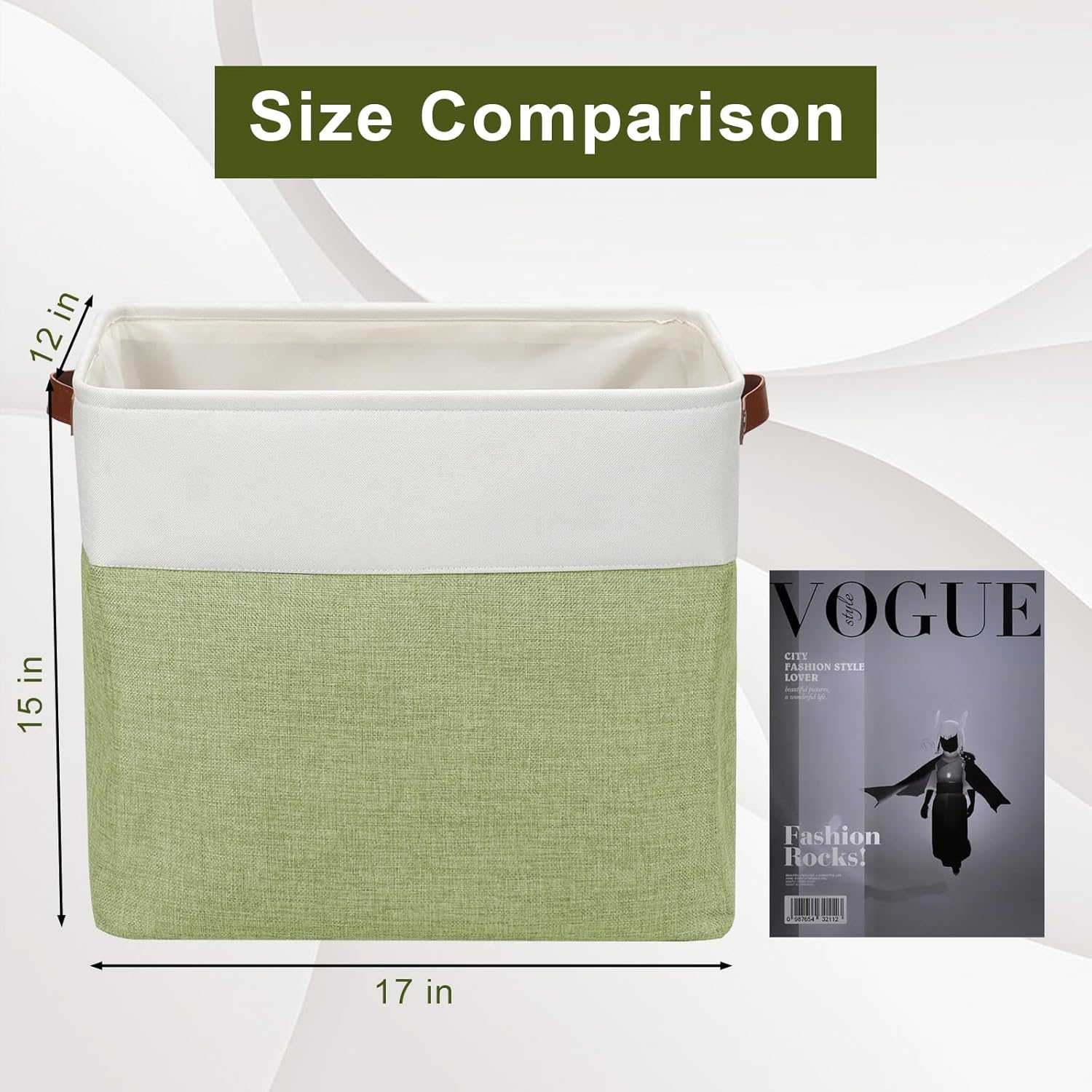 Large Fabric Storage Baskets | 50L Storage Bins, Decorative Linen Closet Baskets with Handles for
