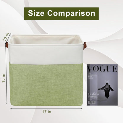 Large Fabric Storage Baskets | 50L Storage Bins, Decorative Linen Closet Baskets with Handles for
