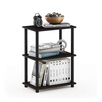 Furinno TURN-N-TUBE Storage Shelves, 3-Tier Book Shelf, Corner Shelf, Toolless Open Shelves, for