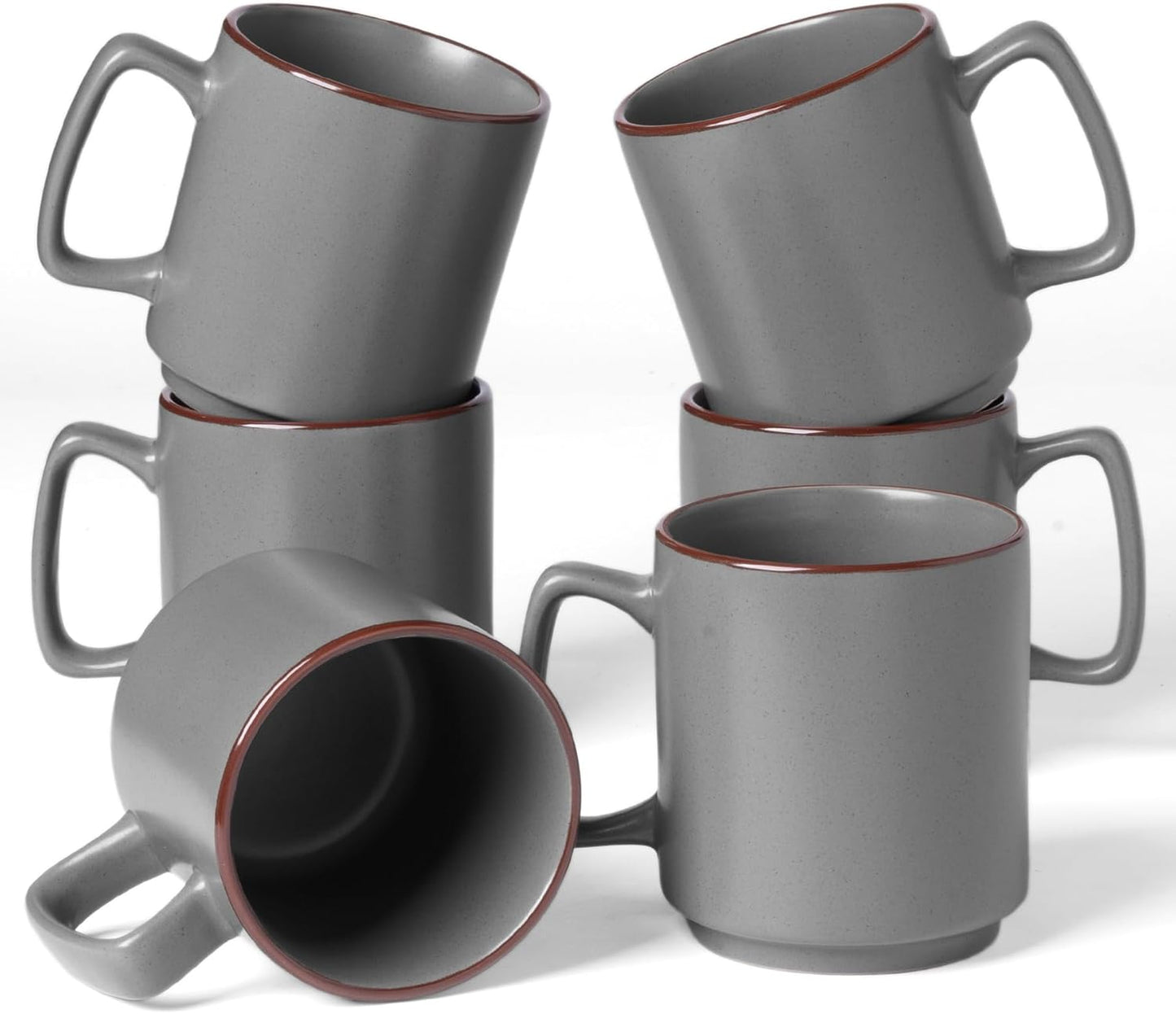 famiware Coffee Mugs Set of 6, Nebula 14oz Coffee Mugs, Ceramic Cup Set with Handle for Latte, Tea