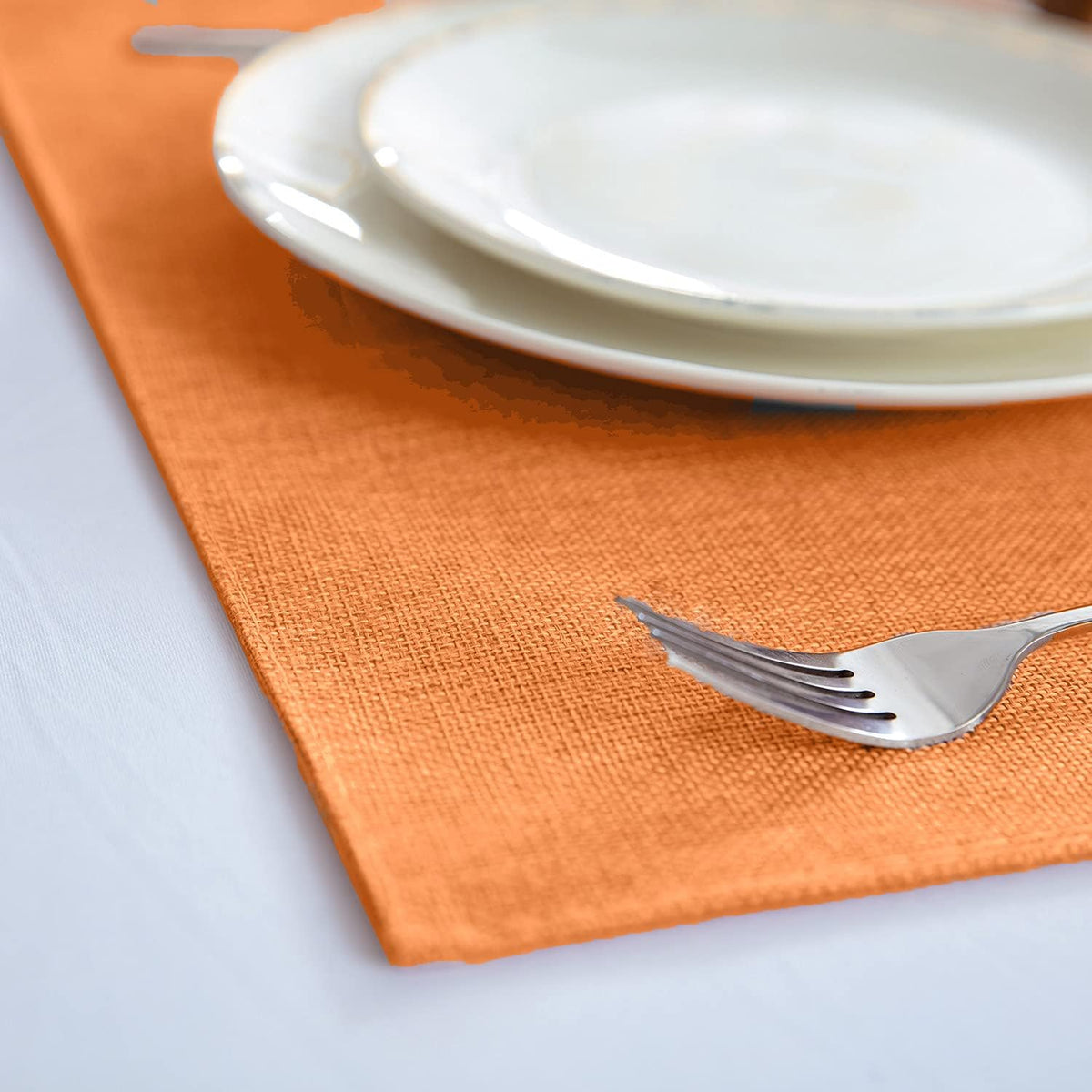 Linen Placemats Set of 8, Machine Washable, Heat Resistant, Wrinkle Free, Thick Polyester Kitchen